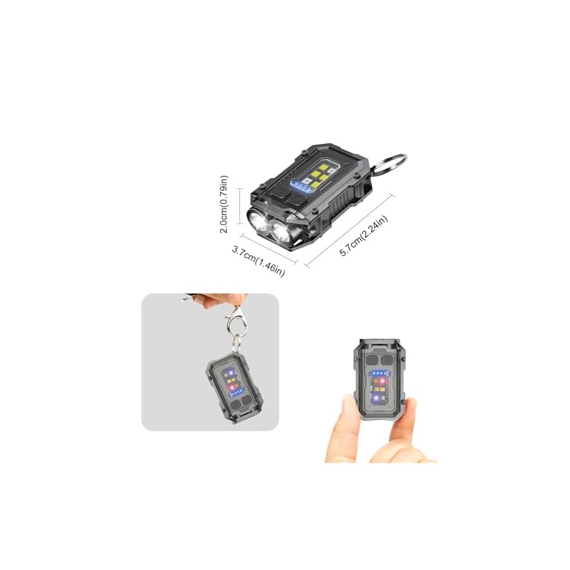 2PACK EDC Keychain Flashlight - Super Bright Mini Keychain Light