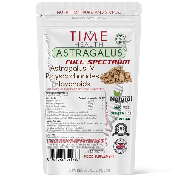 Astragalus Full Spectrum – 60 Capsules – Astragaloside IV –