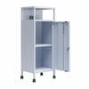 Novogratz Cache Metal Locker-Style Mobile Storage Cart, Powder Blue