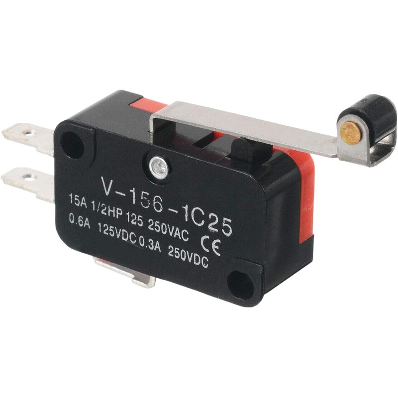 A-DIGISHUO 10pcs Micro Limit Switch V-156-1C25 Hinge Roller Lever Arm