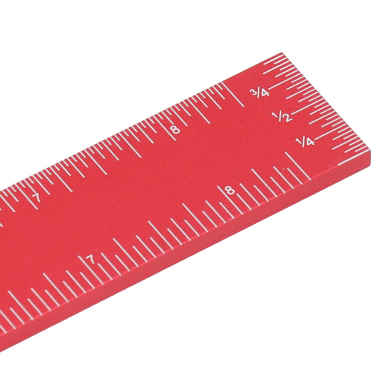 8in Woodworking Marking Ruler Multifunctional Aluminum Alloy Portable Woodworking Scribing