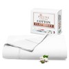 Pizuna 100% Cotton Single Flat Sheet White, 400 Thread Count