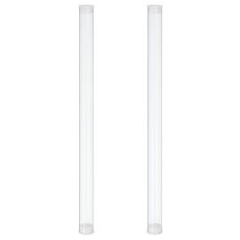 PATIKIL Clear Rigid Tube Round Plastic Tubing with End Caps Polycarbonate Water Pipe, 250mm/10 Inch Length, 15mm x 16mm/0.59" x 0.63", 2 Set