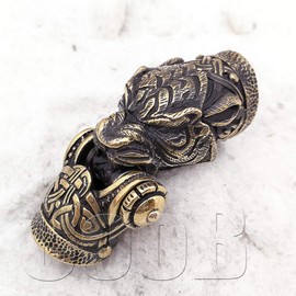 CooB EDC - Broche de cuerda de paracaídas de metal fundido a mano, colección de animales para pulseras de paracaídas, 1 unidad/lote, Panther Tiger Bronze, Large