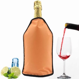Wine Cooler Sleeve with Protector Instant Cooling and Keeps Your Drink Cold Keep Cool and Chill Champagne Wine (1PCS Orange)