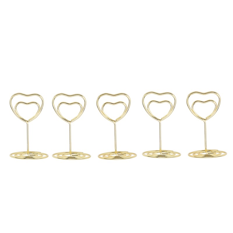 25Pcs Table Number Stands Heart Shaped Stable Base Sturdy Metal