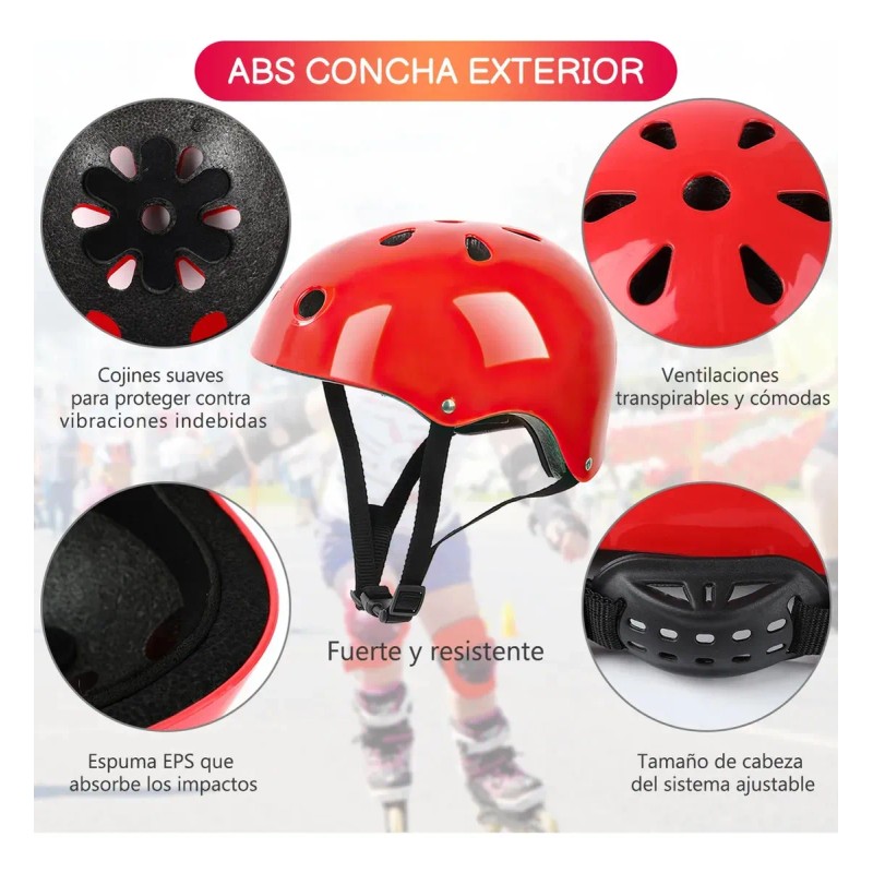 7pzas Kit De Proteccion Rodilla Codo Mano Patinaje Para Niño