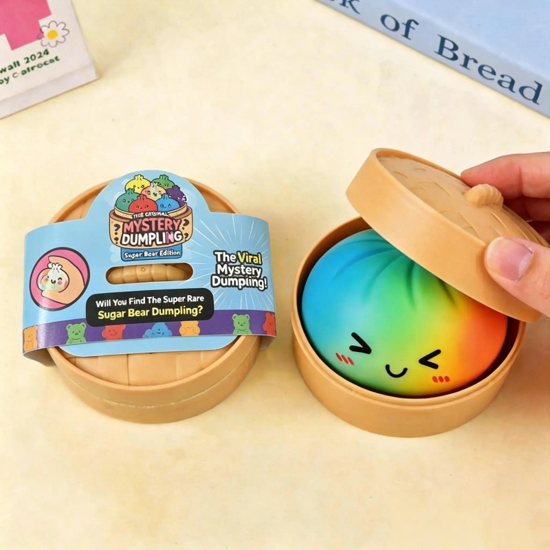 Expressive Dumpling Squishy Blind Box, Soft TPR Sensory Fidget Squeeze