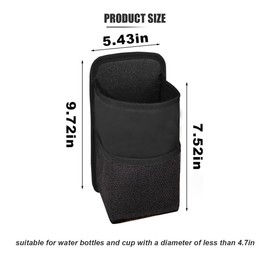 2-in-1 Large Cup Holder, 80 oz Multifunctional Car Seat Side Organizer, Hanging Water Bottle Holder Bag, Car Stuff Holder with Mesh Pocket for Phone & Drink, Suitable for Car SUV Truck (2 PCS)