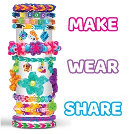 Rainbow Loom® Loomi-Pals™ MEGA Combo Set, Features 60 Cute Assorted LP Charms, The New RL 2.0, Happy Looms, Hooks, Alpha & Pony Beads, 5600 Colorful Bands All in a Carrying Case for Boys and Girls 7+