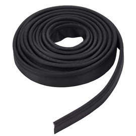 BENECREAT 5 m / 5.4 Yards Black Awning Rail Insert, 31 mm Double Flap Awning Tent Pipes Insert for Rv, Awnig, Tarps, Camping Tent Accessories