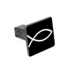 GRAPHICS & MORE Jesus Fish White On Black Tow Trailer Hitch Cover Plug Insert 1 1/4 inch (1.25")
