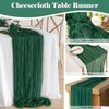 BEELIFY 2 Pack 10 Ft Cheesecloth Table Runner Emerald Green