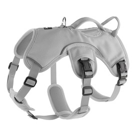 Snootiful Hound Sighthound Harness for Greyhounds, Whippets and Lurchers - Escape Proof Dog Harness - 3 Point Harness - Padded, No Escape, Non Slip (Grey, Large)