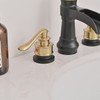 BWE Black and Gold Widespread Bathroom Faucet, 3 Hole, 8