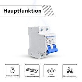 Trisinger DC Circuit Breaker 2 Pole 500V 32A Circuit Breaker DIN Rail Mounting (32A)