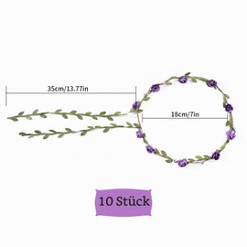 Newoutset 10pcs Bohemian Flower Wreath Wedding Headband