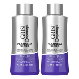 2 Shampoo Grisi Organogal Silver Canas Platinadas 400ml                                                                                               