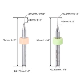 QUARKZMAN Micro PCB Drill Bit Set, 1/8 Inch 3.175 mm Shank 0.2 mm 0.3 mm Carbide Tip CNC Engraving Pressure Plate Drilling Rotary Tool Pack of 30