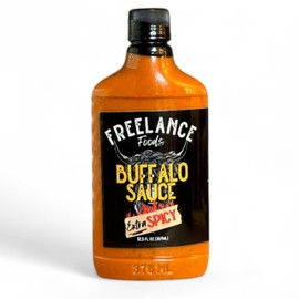 Extra Spicy Buffalo Sauce, 12 Fl oz Bottle of Extra Spicy Buffalo Sauce with Ghost Chili - Bold, Spicy, Buttery Flavor Perfect for Wings, Dressings, Dips and More