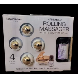 Total Vision Handheld Rolling Massager with Rejuvenating Lavender Oil - New