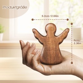 Guardian Angel Made of Nussbaum Wood,Schutzengel Taufe Geschenk,Handgefertigt Aus Holz Glücksbringer,As a Gift for Birth, Christening, Communion,Confirmation and Anniversary.