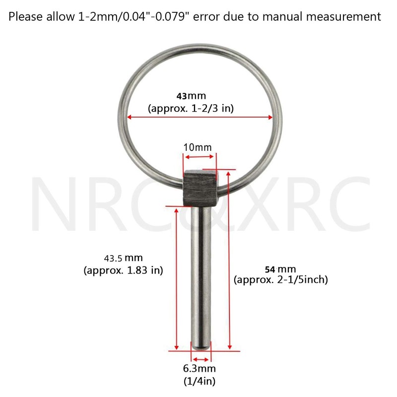 Stainless Steel 316 Lynch pins Linch Pin Dia 6.1mm(1/4In) x