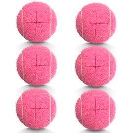 HPWFHPLF 6 PCS Precut Tennis Balls for Walkers, Heavy Duty Long Lasting Glide Balls - Precut for Easy Installation, Universal Felt Pads for Walker Legs & Furniture, Floor Protectors (Pink)