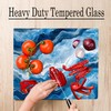 Light Dark Blue With White Marble Kitchen Glass Cutting Board