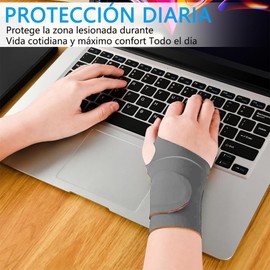 Muñequera para Túnel Carpiano 2 Pack - Soporte Ajustable para TFCC, Artritis y Tendinitis - Alivio del Dolor de Muñeca - Neopreno Ultrafino y Transpirable - Ideal para Deportes, Fitness y Oficina - Para Ambos Brazos (Gris)