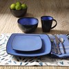 Gibson Soho Lounge Dinnerware set, Square, Blue