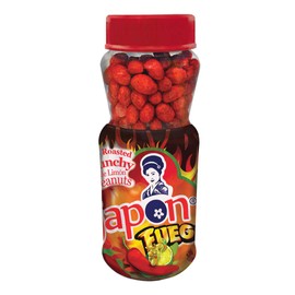 JAPON FUEGO CRUNCHY PEANUTS JAR, 14.11 oz each (400g), Coated by a delicious mixture of chili - lemon powder