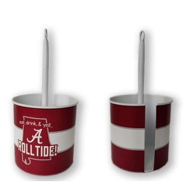 Valiant Gifts 13.5 x 7 Metal University of Alabama Crimson Tide Paper Towel Holder Eat Drink & Yell Roll Tide | Show Your School Spirit