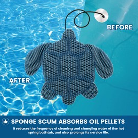 SOEWWEKLAX Hot Tub Scum Absorber - 2 Pack Scum Turtle Absorber for Spa, Hot Tub Accessories for Adults, Reusable Spa & Pool Cleaner, Keeps Your Water Clean and Clear