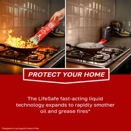 PanSafe Fire Extinguisher by LifeSafe Technologies | Non-Toxic, Non-Hazardous & Eco-Friendly Fire Safety Device Made Specifically to Extinguish Cooking Oil and Grease Pan Fires in the Kitchen (2 Pack)