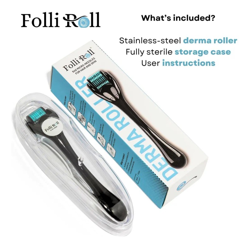 Folliroll Derma Roller - 540 Microagujas Para Barba, Cabello