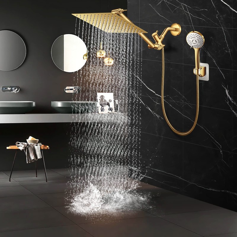 Beekim 12'' Shower Head with Handheld, High Pressure Rainfall Shower