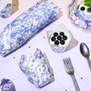 Whaline 200Pcs Blue and White Floral Cupcake Liners Chinoiserie Muffin