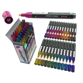 TOOLI-ART Acrylic Paint Markers Paint Pens Special Colors Set For Rock Painting, Canvas, Fabric, Glass, Mugs, Wood, Ceramics, Plastic, Multi-Surface. Non Toxic, Water-based (JEWEL M)