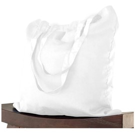 ELES VIDA® Cotton Bag 38 x 42 cm Premium – Oeko-Tex® Certified – Unprinted, High-Quality Fabric Bag, Tote Bag, Cotton Bag, Shopping Bag, Jute Bag, Fabric Bag, Reusable Bag, White | 1 Bag