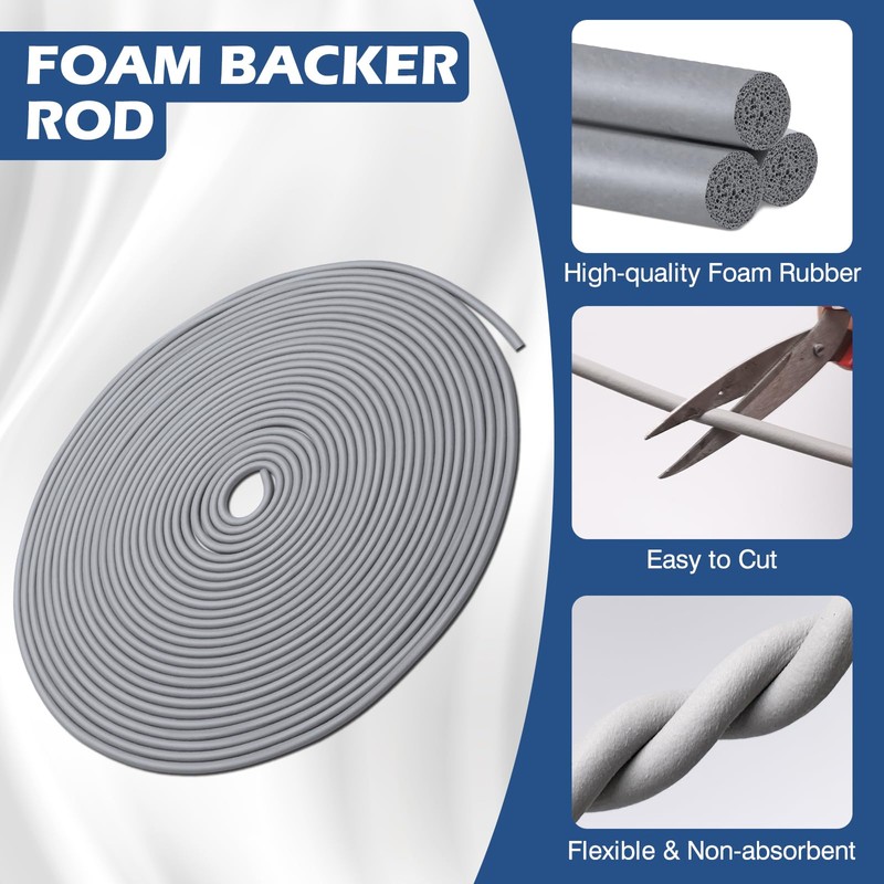 Coitak 1/4 Inch x 100 FT Backer Rod Foam Rubber