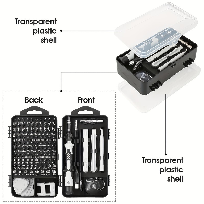 115-Piece Precision Screwdriver Set for Electronics Repair – Carbon Steel