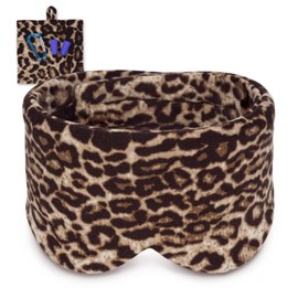 100% Modal Cotton Sleeping Mask Premium Eye Mask Large Sleeping Mask Night Mask with Adjustable Velcro Fastener for Men and Women, Super Soft and Comfortable for Night Sleep and Travel, Leopard 03