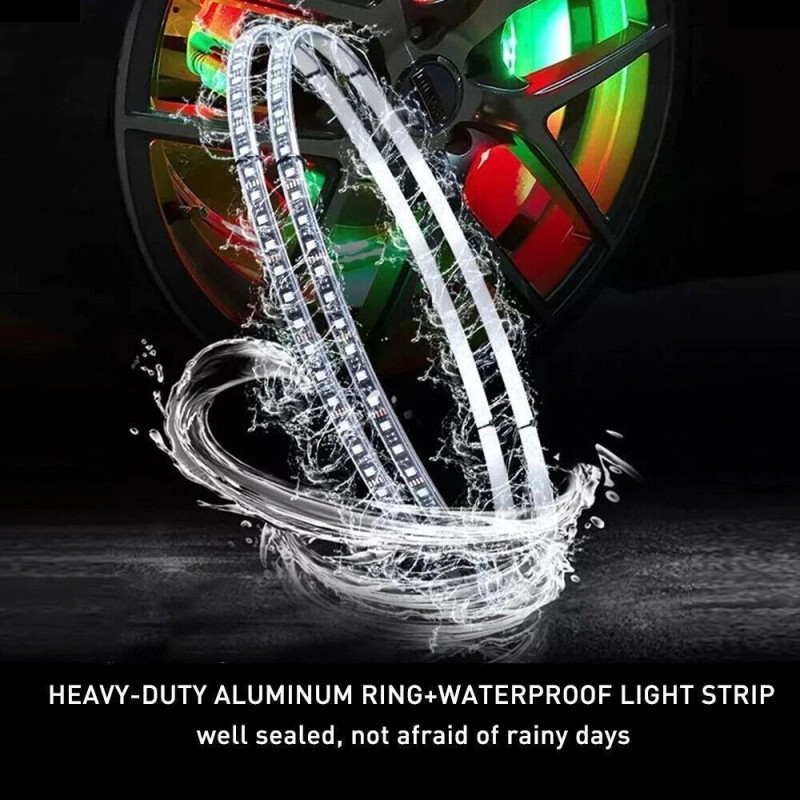 Gearzaar Set 4x 15.5'' RGB Wheel Ring Light LED Kit