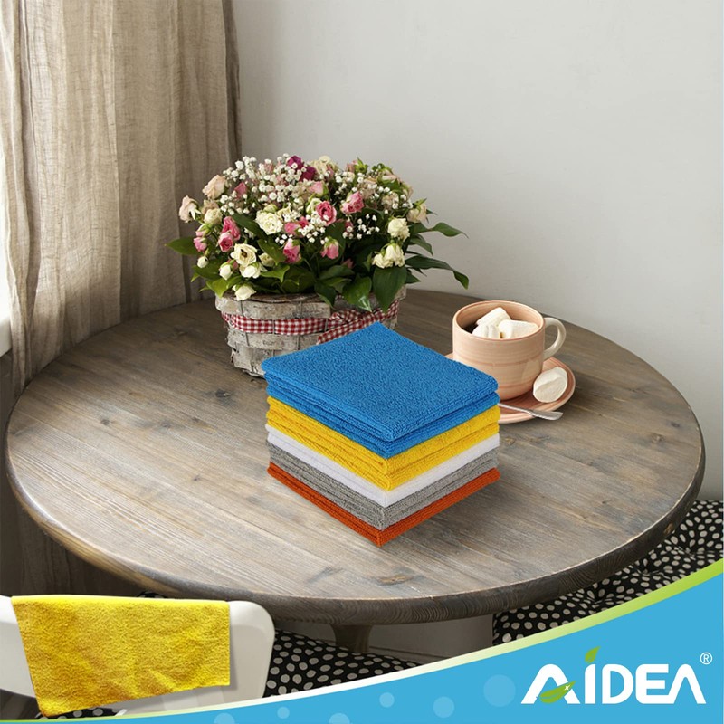 AIDEA Microfiber Cleaning Cloth, 100PK, Soft Absorbent Rags, Microfiber Towels