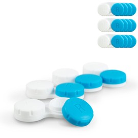 Tampen Contact Lens Case Set, 12 Pieces, Contact Lens Box, Annual Supply, Ideal for Travel, Hygiene, Blue