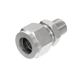 PATIKIL 1/4NPT x Φ1/2" 304 Stainless Steel Compression Tube Fitting, Double Ferrules Compression Tube Fitting Straight Adapter Connect