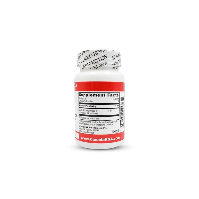 Boluoke Canada RNA (Lumbrokinase) for Circulatory Health, 30 caps