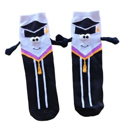 LQIOACU 1 Pair Graduation Socks, Hand in Hand Socks, Funny Gifts, Friends Gift, Friendship Socks, Medium Tube, Gifts for Unisex Adults and Teenagers