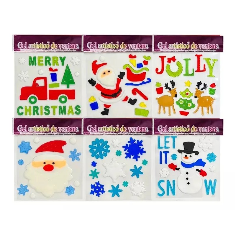 Pegatinas De Gel Navideñas Para Decoracion De Ventanas 3 Pzs